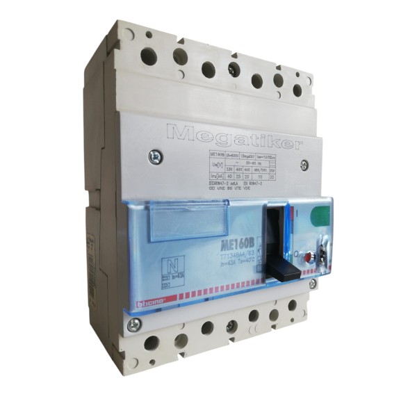 INTERRUTTORE MAGNETOTERMICO 4P 63A 25KA ME160B